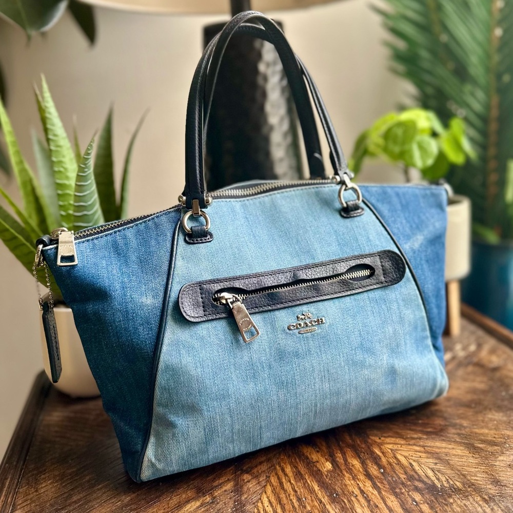 Coach Denim Prairie Satchel with Strap - Picture 2 of 16